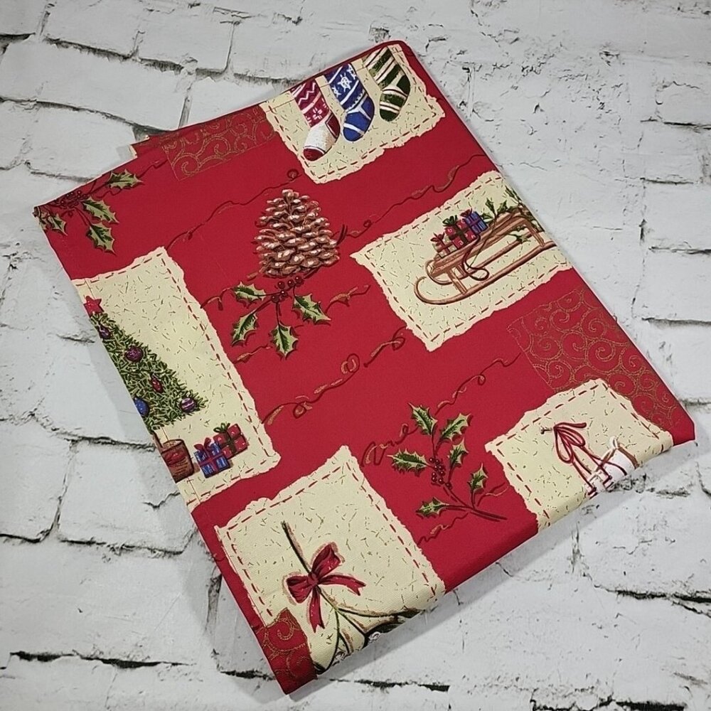 Christmas Tablecloth Classic Red Holiday Traditional Rectangular‎ 54" X 68"